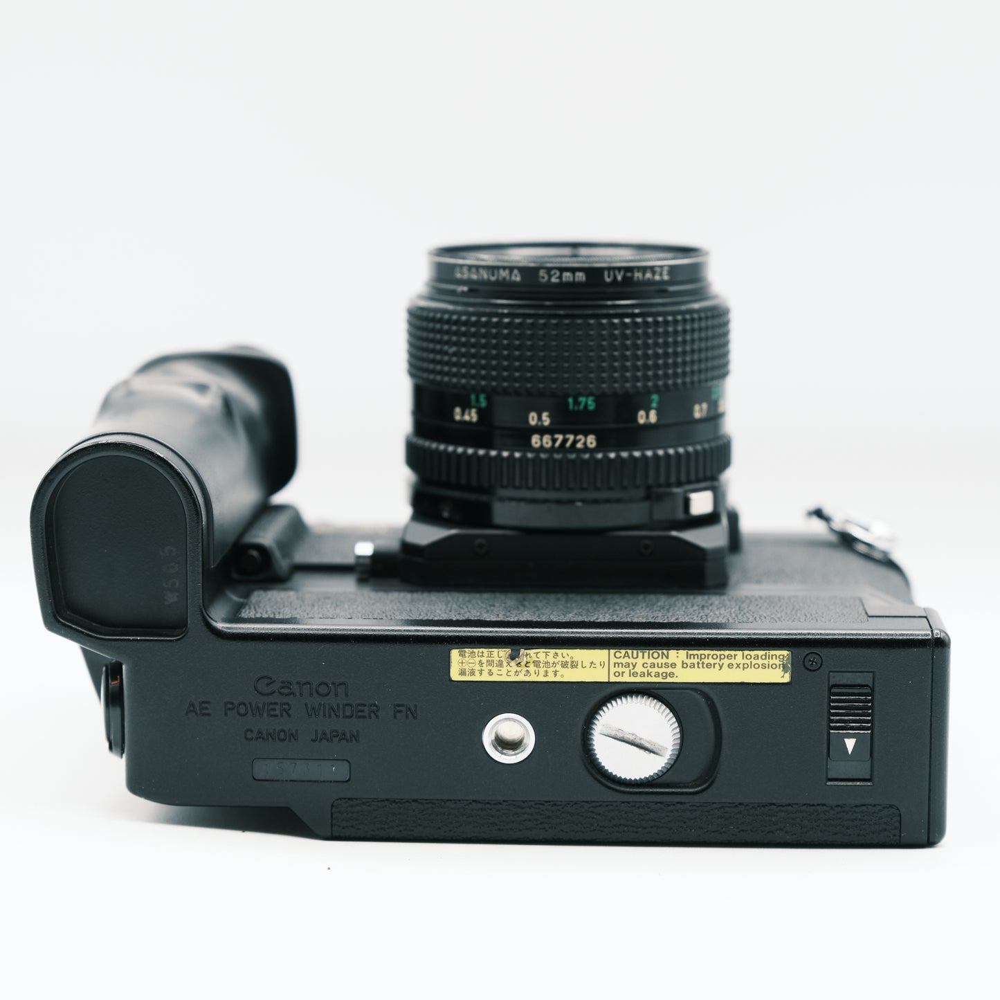 Canon New F1 ottica Canon FD 50mm f1,4 e mirino Canon AE Finder FN e AE Power Winder FN