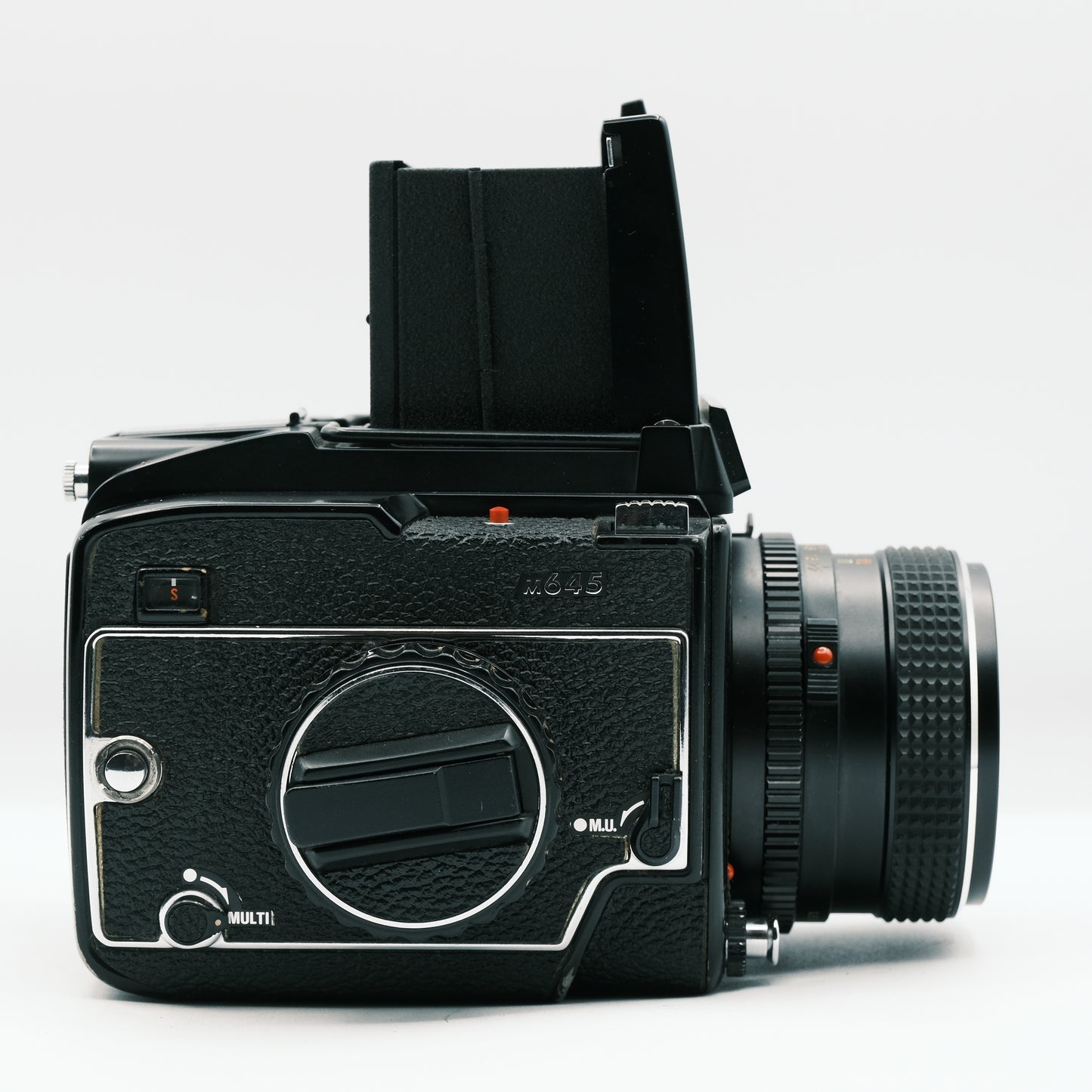 Mamiya M645 Sekor C 80mm f2.8 lens and sports finder