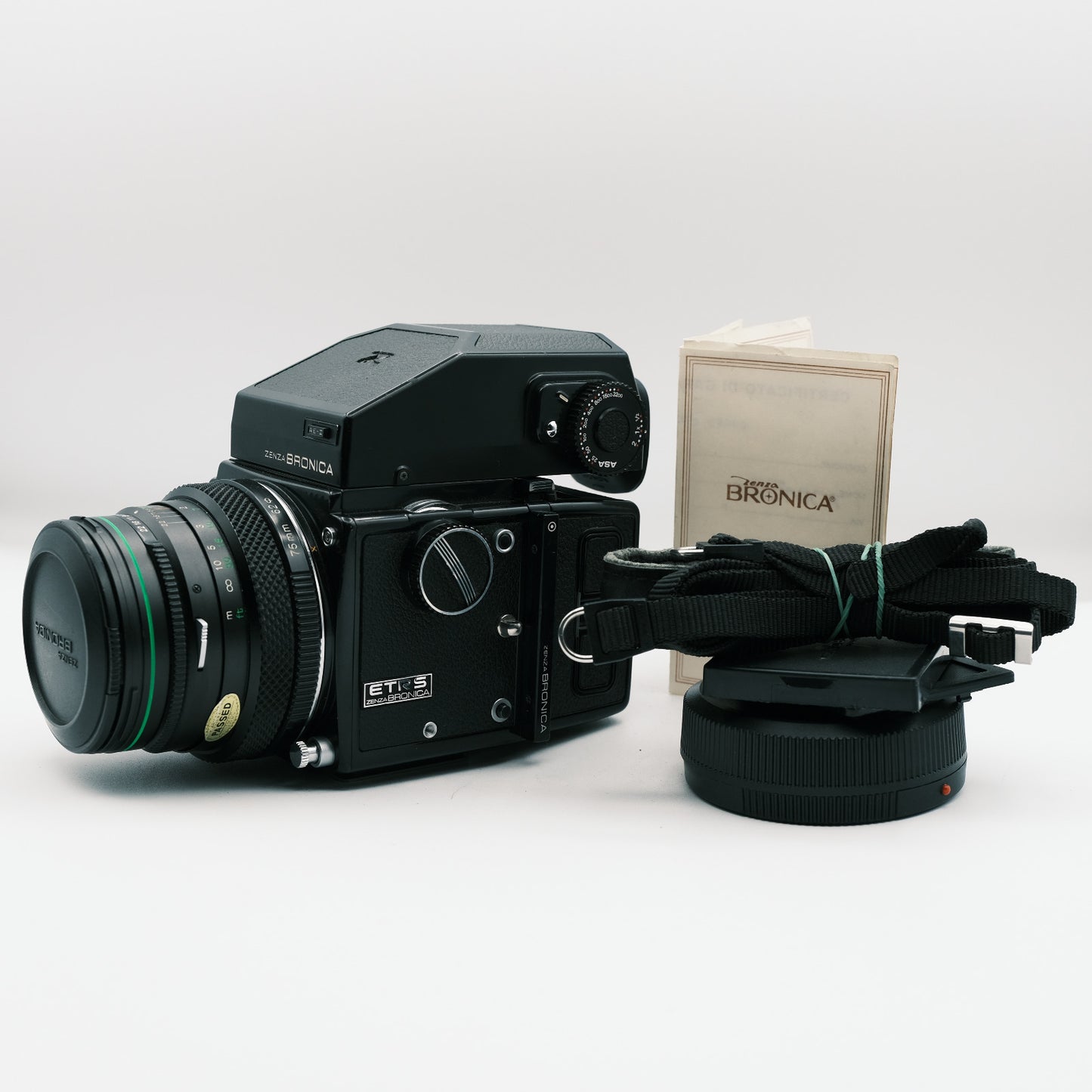Zenza Bronica ETRS AE-II Finder Ottica Zenzanon E II 75mm f2,8